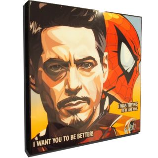 Tranh treo tường phim MARVEL IRONMAN SPIDERMAN, kèm khung gỗ, Tranh Canvas decor phòng ngủ, phòng làm việc