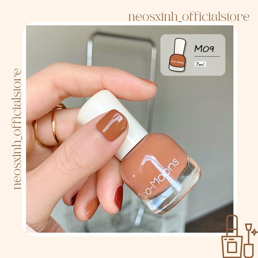 Sơn Móng Tay Twomoons Mini 7ml Màu Nude Đen Trắng Kim Tuyến Pastel Tím - Neosxinh Nails