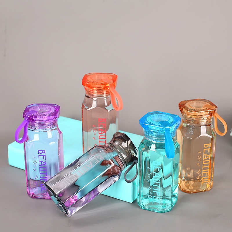 PVN41142 - Bình Thủy Tinh Đựng Nước Kim Cương Dung Tích 360ml - Bình Đựng Nước Chịu Nhiệt #binhthuytinh