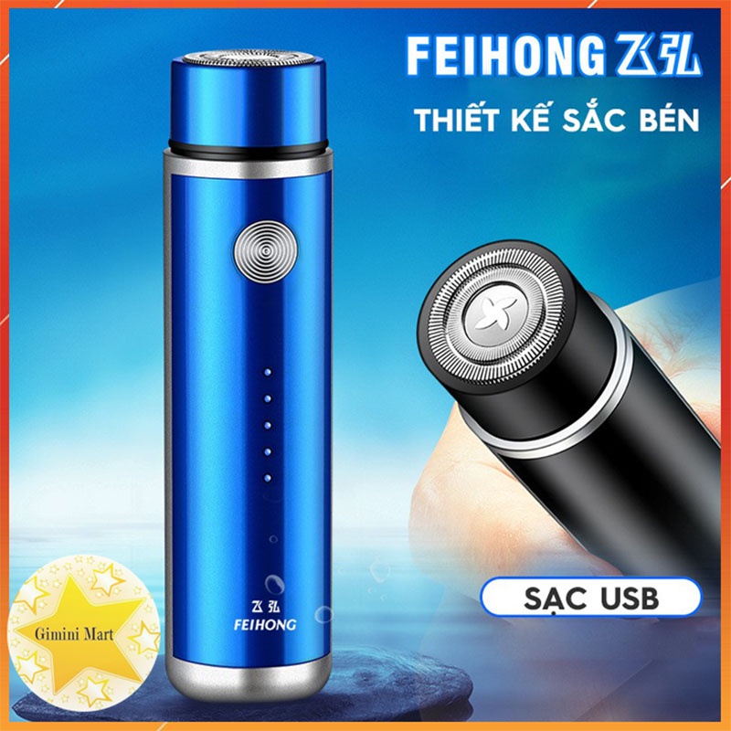 Máy Cạo Mini CAO CẤP FEIHONG dùng cho cả nam và nữ - Sạc USB, linh hoạt, tiện dụng, đa năng, lưỡi cạo 360 sắc bén