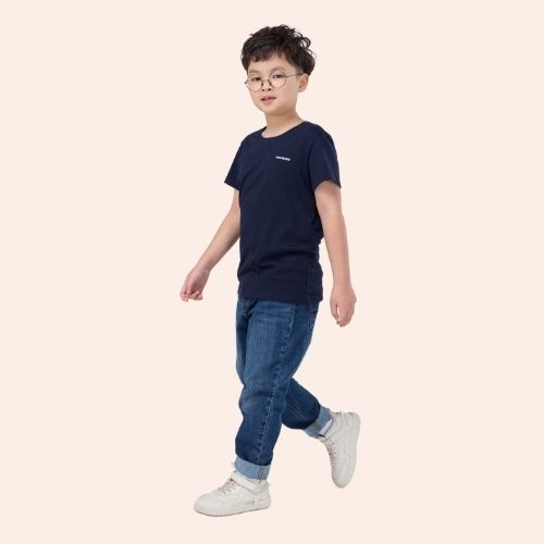 Áo thun trơn cho bé lớn YODY phông tay ngắn, vải cotton co giãn, thoáng mát, mềm mịn TSK5117