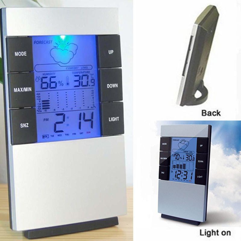 Ready Stock✅Đồng Hồ Báo Thức Điện Tử Màn Hình Lcd Hiển Thị Nhiệt Độ Và Độ Ẩm Không Khí