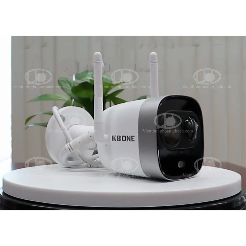 Camera IP WIFI Ngoài trời 2MP KN-2003WN.PIR, Ống kính cố định 2.8mm cho góc nhìn 114.7°, hồng ngoại nhìn đêm 30m