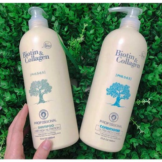 COMBO 1 CẶP DẦU GỘI CẶP- XẢ DƯỠNG TÓC CHO NỮ BIOTIN & COLLAGEN 1000ML