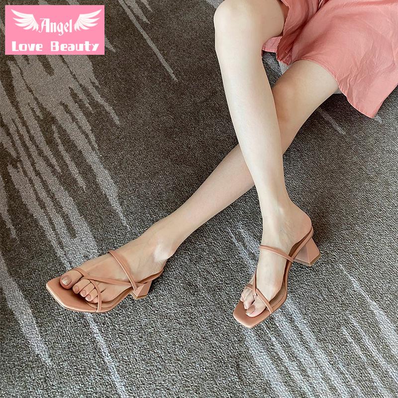 Giày Sandal Cao Gót Bằng Da Mềm Dày Vừa Thời Trang 2022