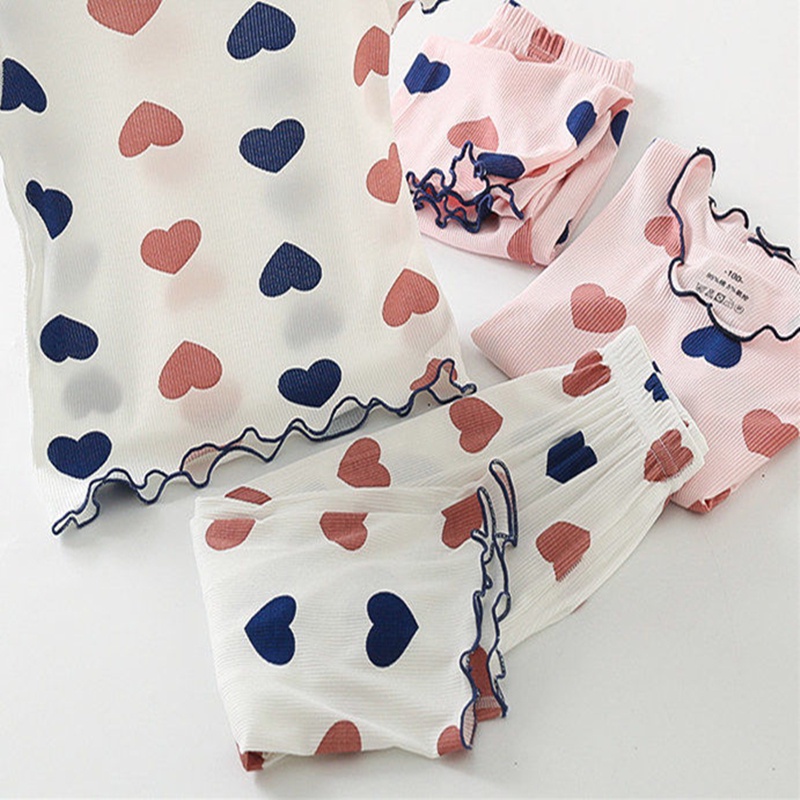 Bộ Đồ Ngủ Tay Ngắn + Quần short Phong Cách Hàn Quốc Dễ Thương Dành Cho Bé Gái 0-6 Tuổi