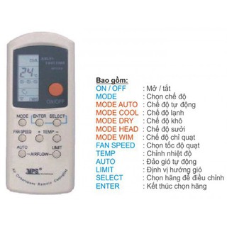 Remote máy lạnh đa năng - Bảo hành 6 tháng