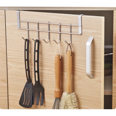 Móc 5 Chấu Treo Quần Áo Đồ Sau Cửa Tủ bằng Inox Chắc Không Khoan Tường-MÓC 5 CHẤU-K1H10