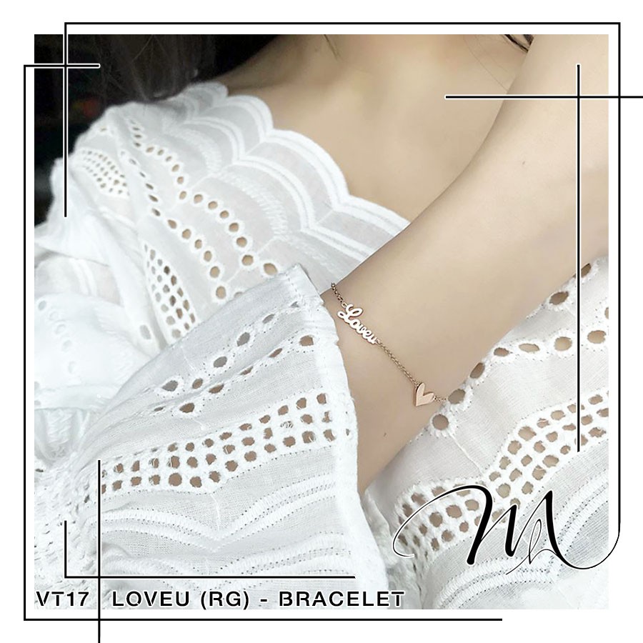 Lắc tay nữ Titan không gỉ hình trái tim Love You dễ thương - Măng’s House VT17