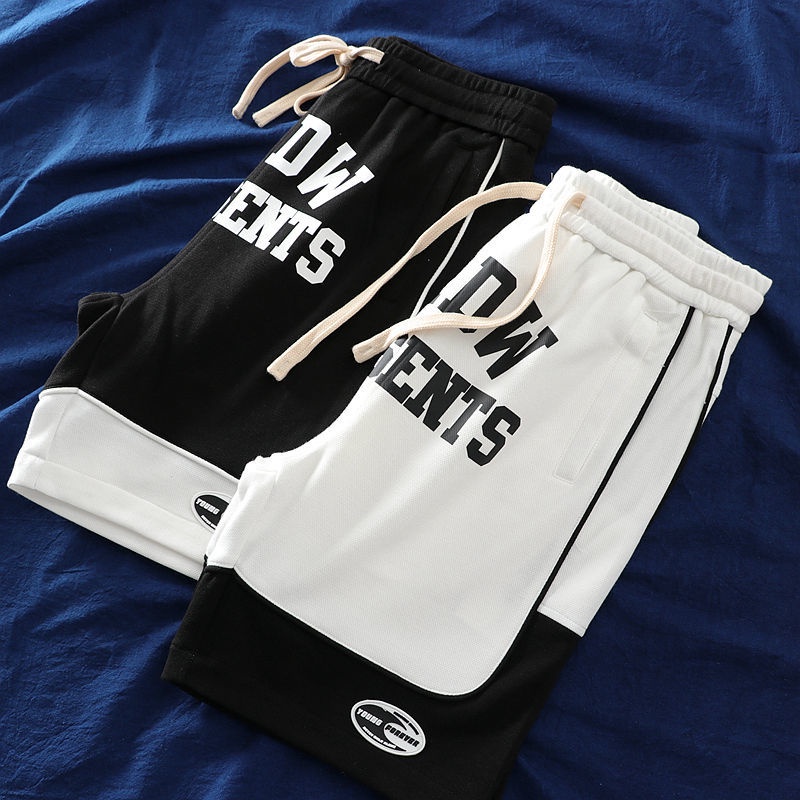 Quần Short Thể Thao Dệt Kim Phối Màu Tương Phản Cá Tính Cho Nam