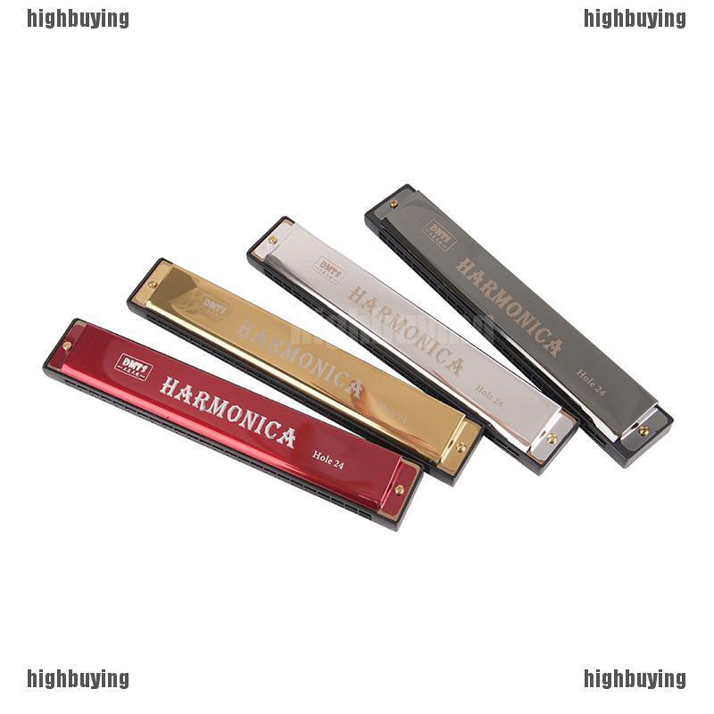 Kèn harmonica 24 lỗ chất lượng cao kích thước 17.5cm x 2.7cm x 2cm cho người mới học