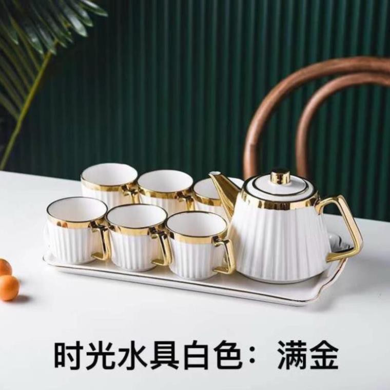 Bộ trà khay sứ phong cách kiểu cổ điển
