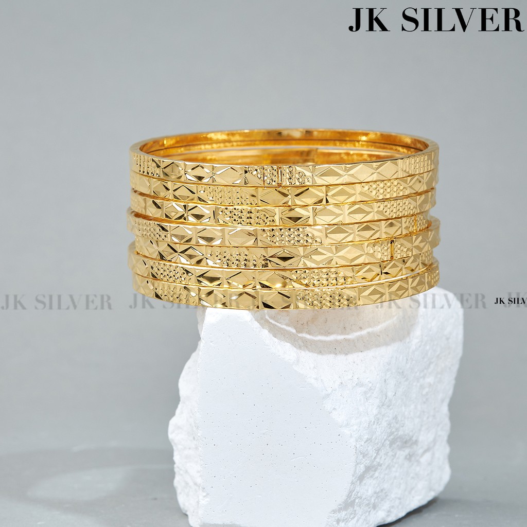 Bộ ximen 7 chiếc mạ vàng thật 18K có khóa bấm lưỡi gà cao cấp JK Silver U.ximen40