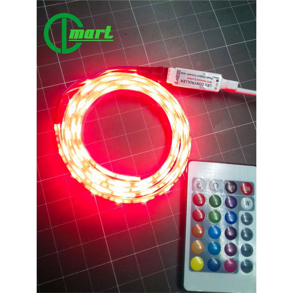 ✅ Đèn Led Dây Dán RGB Nhiều Màu Cắt Lẻ 1,2,3,.. Mét + Điều Khiển + Nguồn