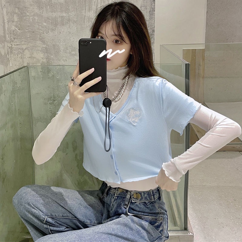 Áo Thun Croptop Tay Ngắn Thời Trang Dành Cho Nữ