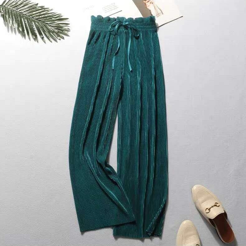 Quần Dài Nữ Lưng Cao Ống Rộng Bằng Vải Chiffon M L Xl | BigBuy360 - bigbuy360.vn