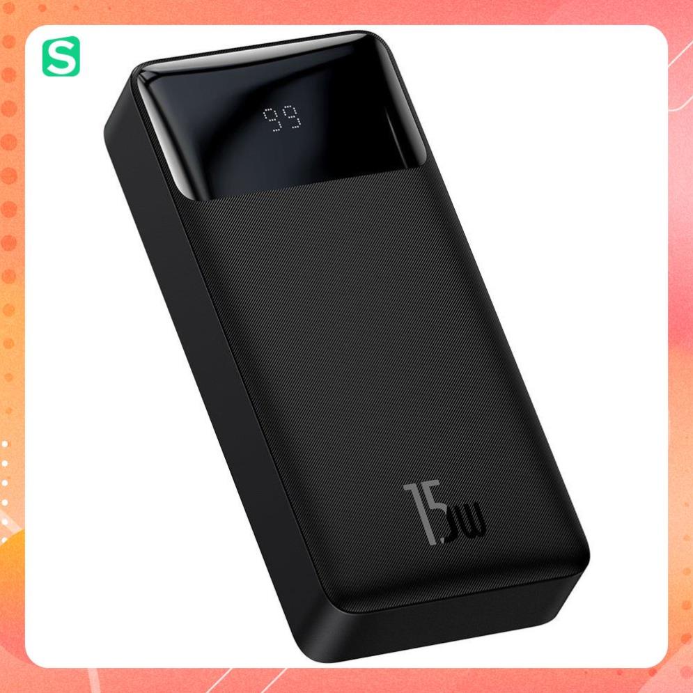 Pin sạc dự phòng 15W 30000mAh Chính Hãng Baseus Power Bank 2 Cổng sạc nhanh Cho Iphone , Samssung ,OPPO , Xiaomi