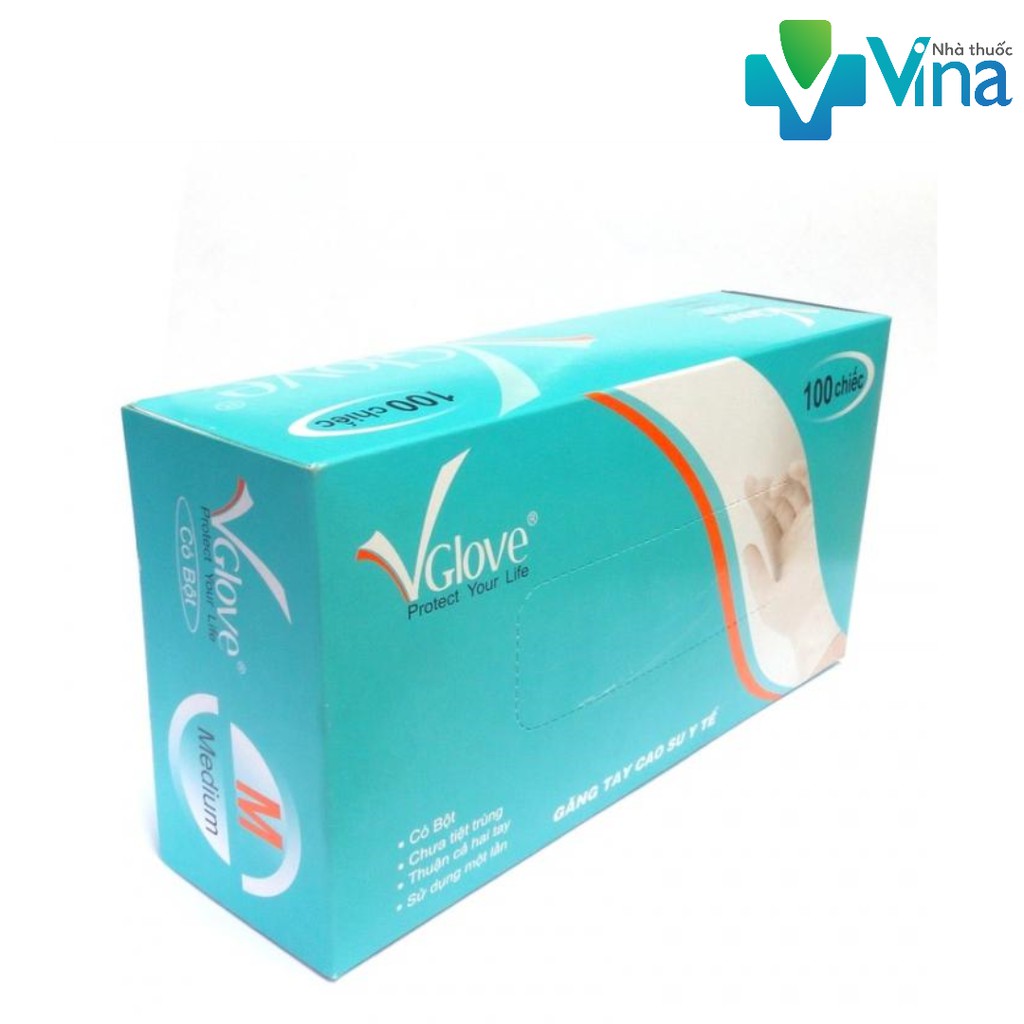 Găng tay y tế có bột 24cm Vglove 5.0g