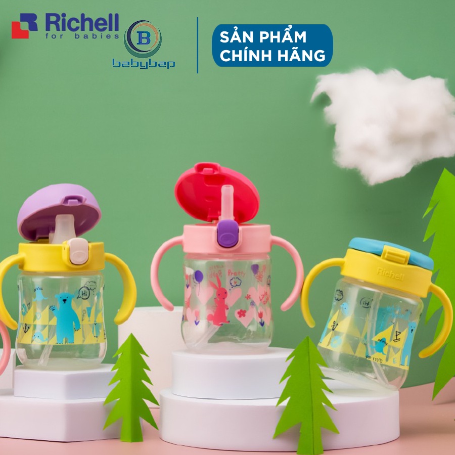 Bình Ống Hút T.L.I Richell 200ml Phù Hợp Với Bé Từ 7 Tháng