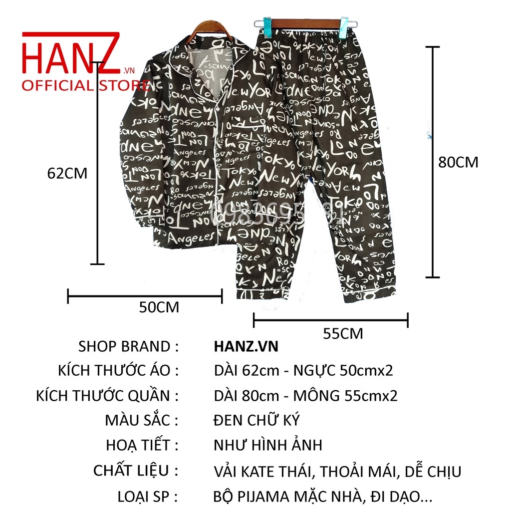Bộ đồ ngủ nữ pijama dài bộ mặc nhà chất kate thái thoải mái dễ thương giá rẻ Hanz.vn H1 | BigBuy360 - bigbuy360.vn