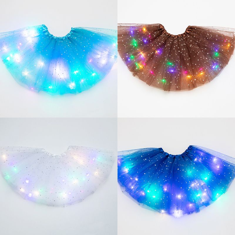 Chân váy xoè Tulle có đèn LED cho bé gái 3-12 tuổi