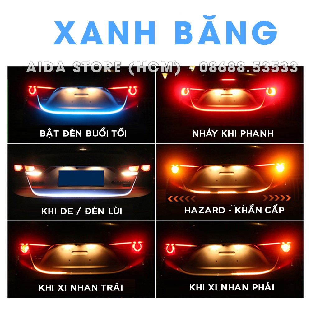 Bộ dây LED cốp xe ô tô  + xi nhan chạy kiểu Audi - DC 12v