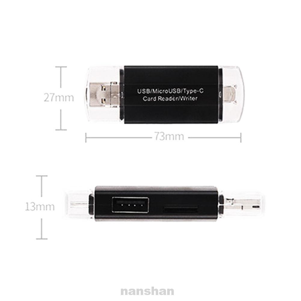 Đầu Đọc Thẻ Nhớ 3 Trong 1 Tốc Độ Cao Micro Usb Type-C Otg Cho Điện Thoại / Máy Tính