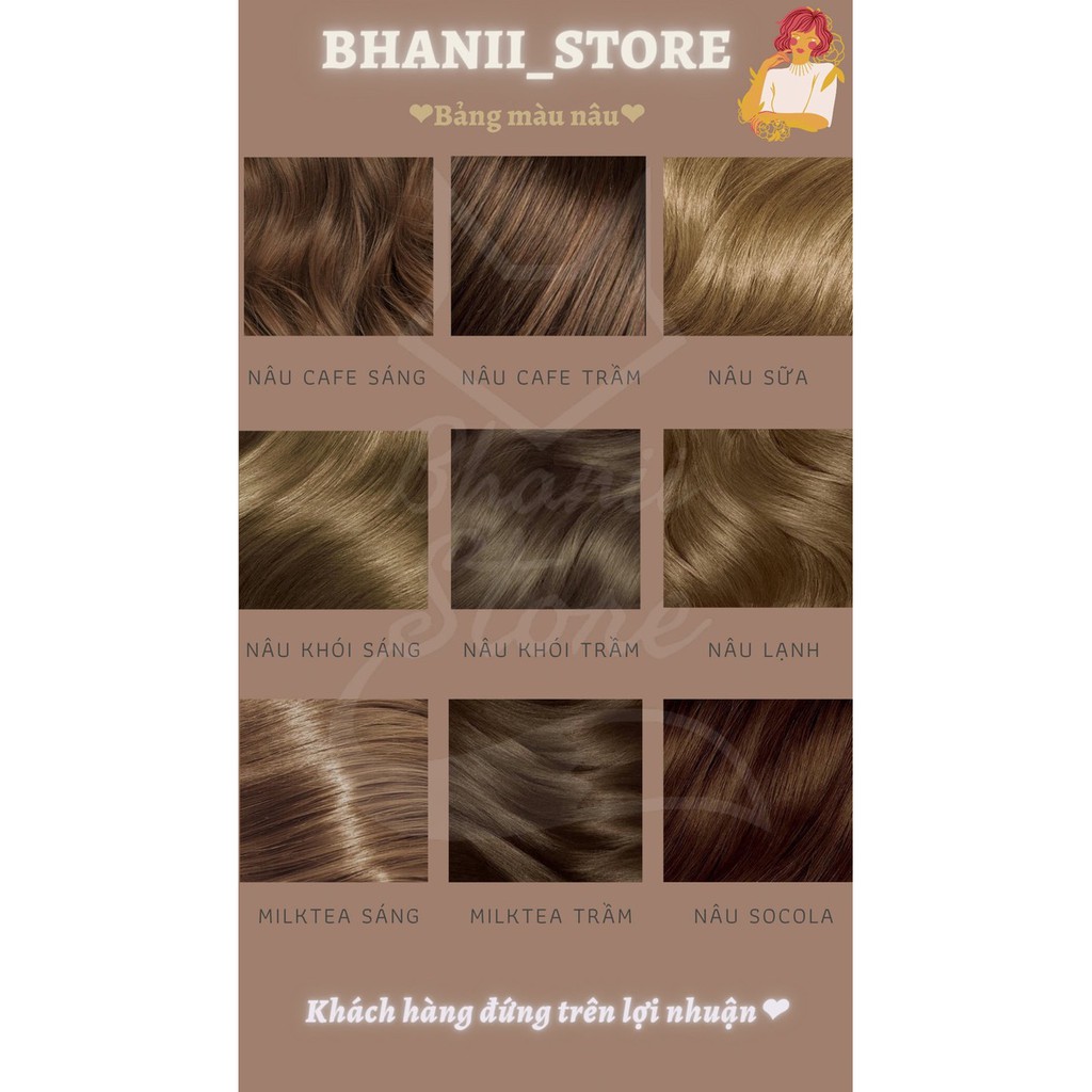 Thuốc nhuộm tóc Nâu Khói KHÔNG TẨY bhanii store | BigBuy360 - bigbuy360.vn