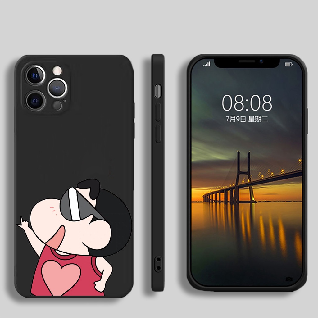 Ốp Điện Thoại Silicone Chống Sốc In Hình Cậu Bé Bút Chì Cho iPhone 13 / 12 / 11