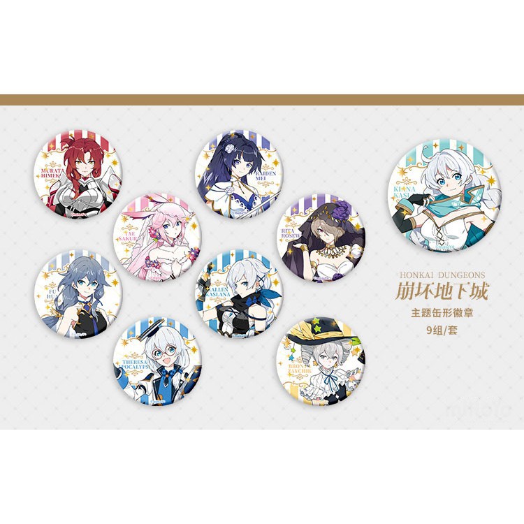 Huy hiệu IN HÌNH Honkai Impact 3 game chibi dễ thương xinh xắn