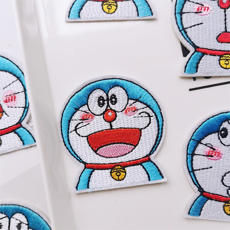 Zanmo sticker ủi thêu - miếng vá thêu ủi quần áo balo mèo máy doraemon bản to