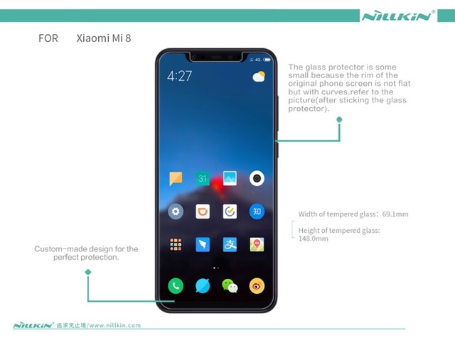 Nillkin Kính Cường Lực Bảo Vệ Màn Hình Cho Xiaomi Mi8