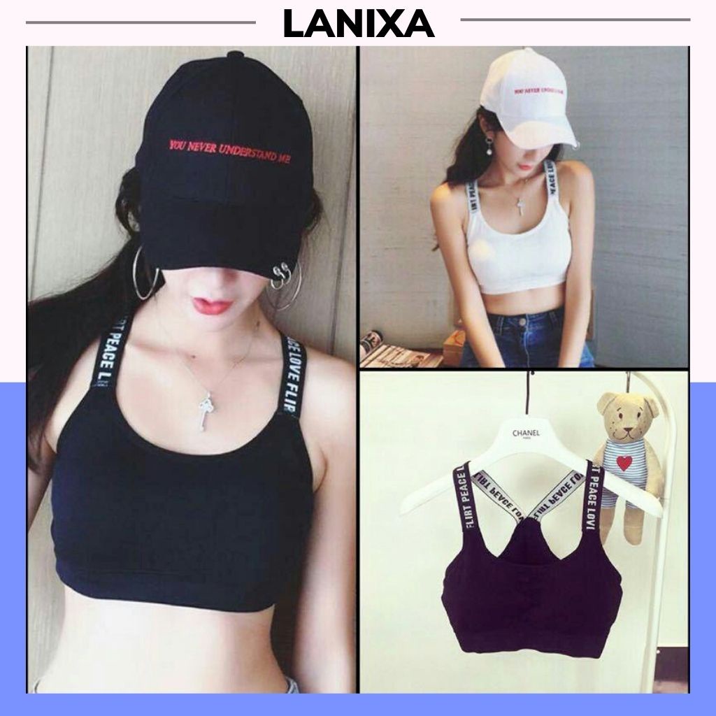 Áo bra nữ 2 dây thể thao cá tính, Áo lót không gọng đệm mút mỏng ôm ngực LANIXA B1102