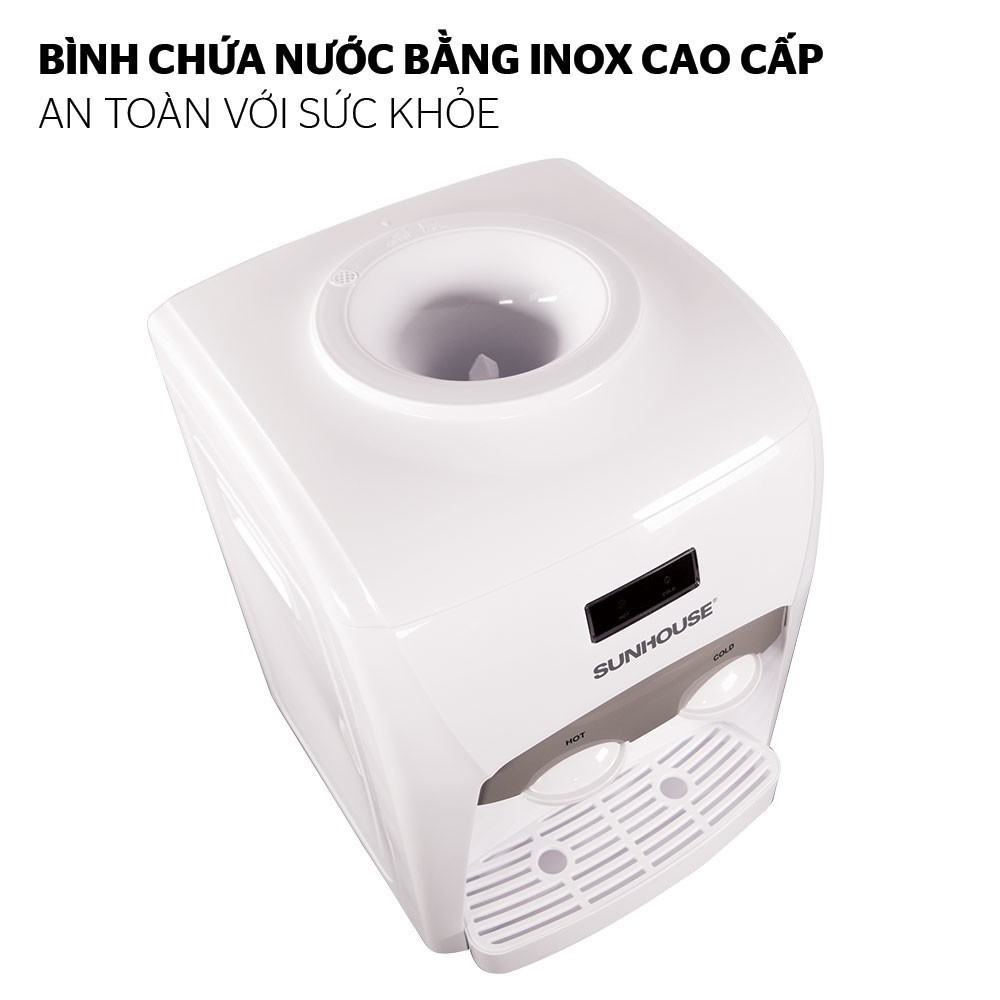 Cây Nước Nóng Lạnh, Máy Nước Nóng Lạnh Để Bàn SUNHOUSE SHD9601- Bình Chứa Nước Inox 304 - Nhỏ Gọn Tiết Kiệm Diện Tích