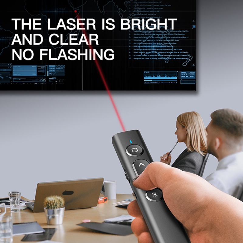 Bút Bấm Powerpoint Không Dây 2.4G Có Thể Sạc Lại Bút Laser Bút Trình Chiếu Ppt Điều Khiển Từ Xa Cho Mac/Win/Máy Tính/Máy Tính Xách Tay | Cici01