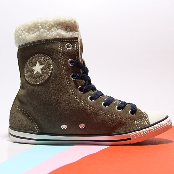 Giày Converse cao cổ da lộn xám CCDX01