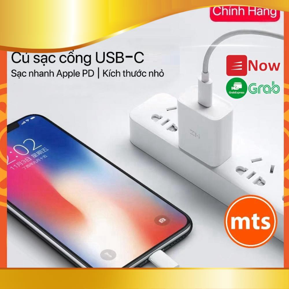 [người bán địa phương] Củ sạc nhanh PD ZMI HA716 20W / HA711 18W cho Apple, iPhone 8/XS/XS MAX/XR chuẩn MFi cổng USB Typ