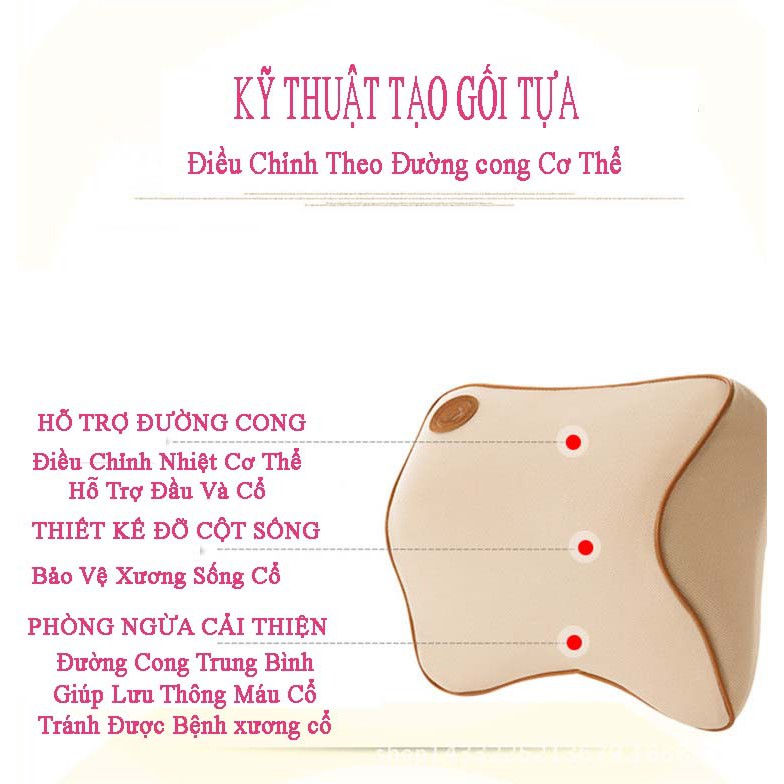 Bộ Gối Cao Su Non - Tựa Đầu Tựa Lưng Ô Tô - Chống mỏi lưng mỏi cổ tạo thoải mái an toàn khi lái xe