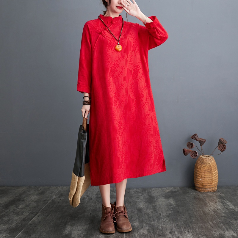 ☻ L O T U S ☻ Đầm Sườn Xám Plus Size Phong Cách Cổ Điển CAL1856