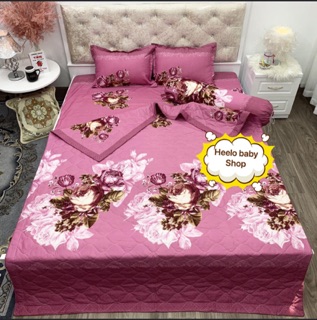 Sét 5 món chăn hè thu trần bông poly cotton (1 chăn, 1 ga, 2 vỏ gối, 1 vỏ gối ôm)