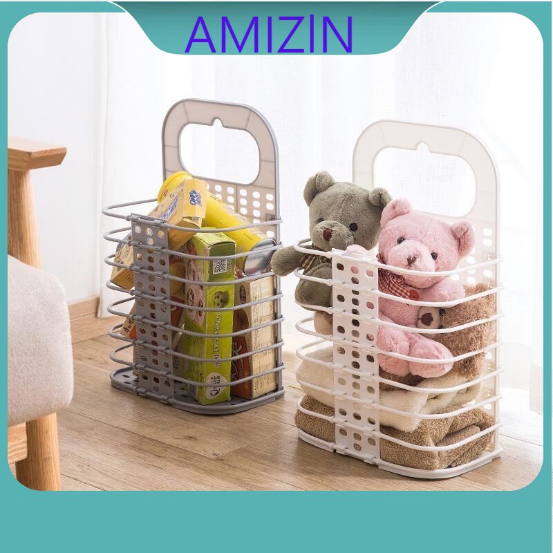 Giỏ nhựa đựng quần áo và đồ dùng sinh hoạt treo tường có thể gấp gọn (MS05)