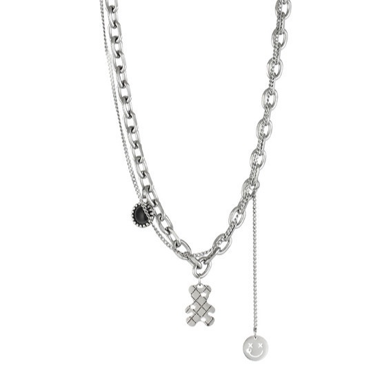 Vòng Cổ Thép Titan 1/2 Lớp Không Phai Màu Thiết Kế Mới 2021