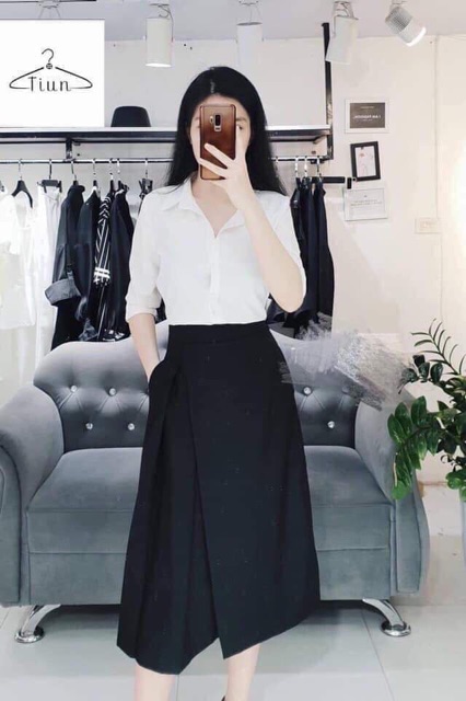 Chân váy maxi tà chéo cho nữ