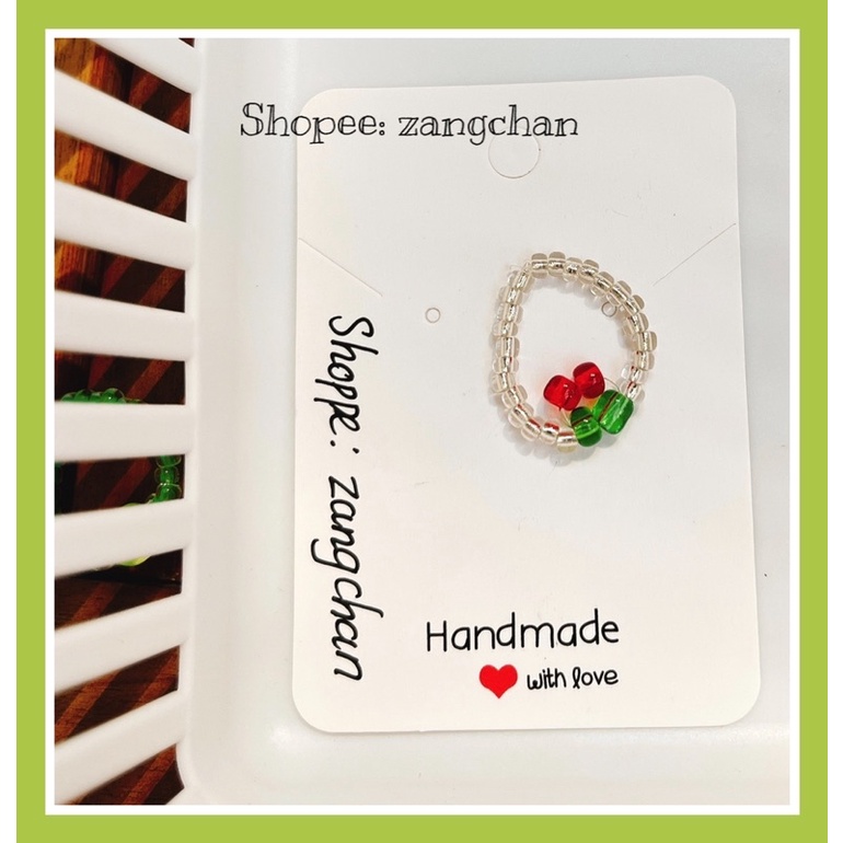 (Handmade) Vòng tay nữ hạt cườm cherry xinh xắn