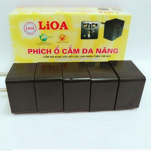 Phích ổ cắm đa năng LiOA phi 4 chuyển 3 chấu thành 2 chấu