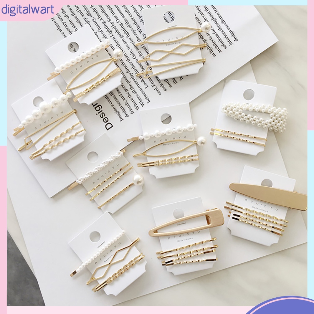 Bộ 4 kẹp tóc nữ đính ngọc trai giả thời trang