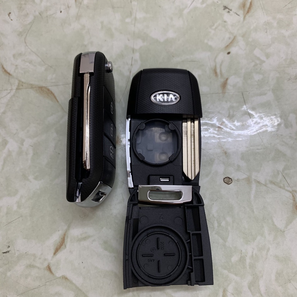 Vỏ Chìa Khóa Gập 3 Nút Đen Dùng Cho Xe KIA