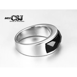Nhẫn đá đen yên ngựa cao cấp