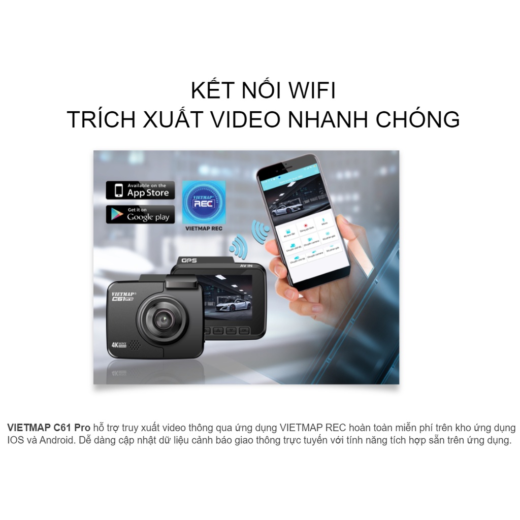 [Miễn phí lắp đặt nội thành HCM]Camera hành trình Vietmap C61 Pro + Thẻ nhớ 128GB | BigBuy360 - bigbuy360.vn