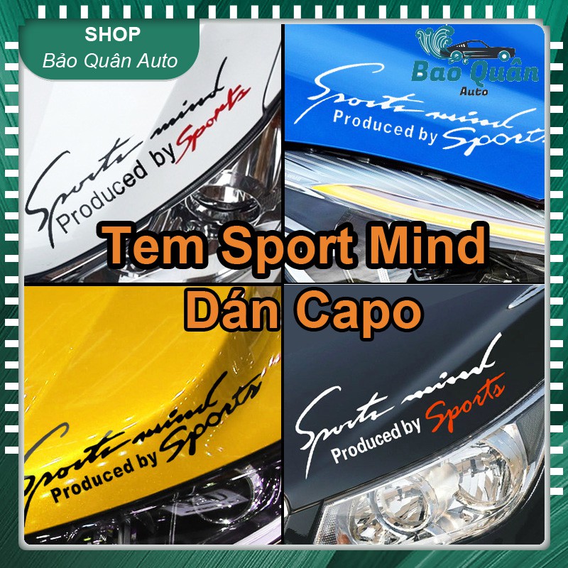 Tem SPORT MIND Prodeced dán nắp CAPO ô tô (Nhiều Màu)